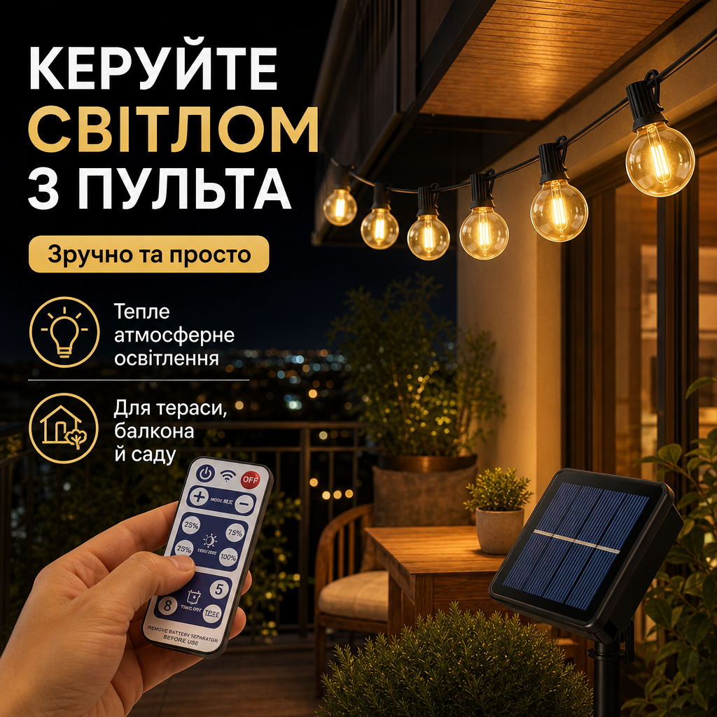 Гірлянда — захист IP44 від дощу та вологи