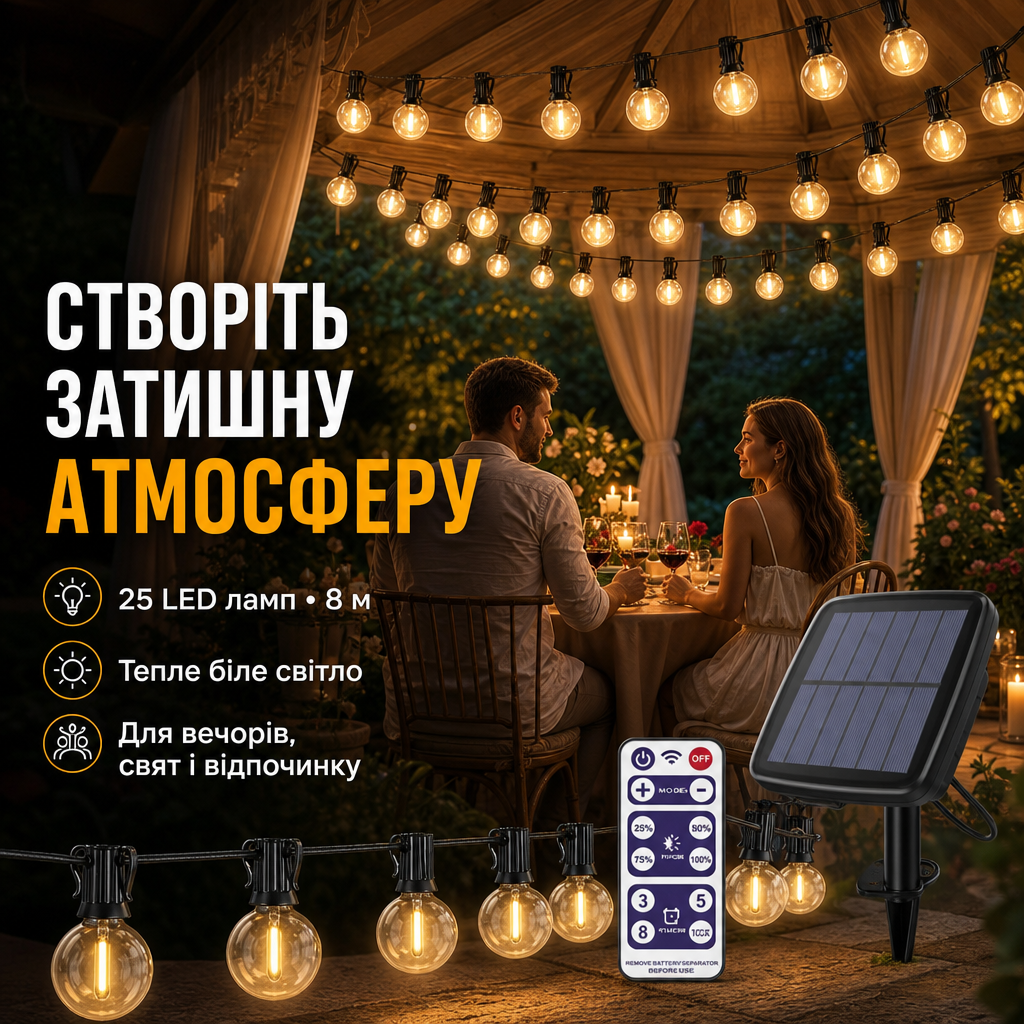 Гірлянда — для саду, тераси, альтанки, балкону